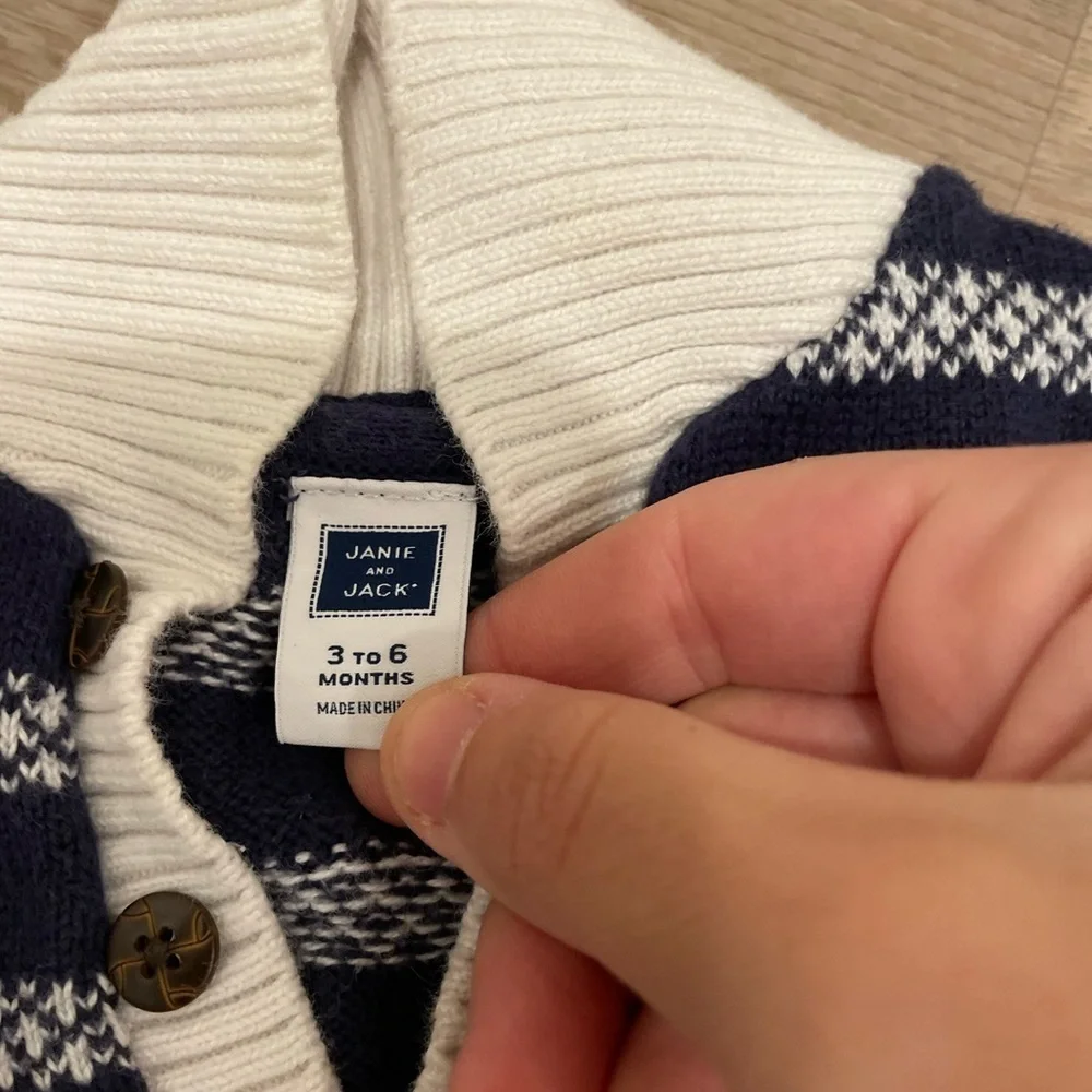 Janie and Jack Navy and Cream Striped Bodysuit